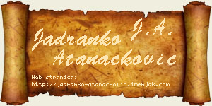 Jadranko Atanacković vizit kartica